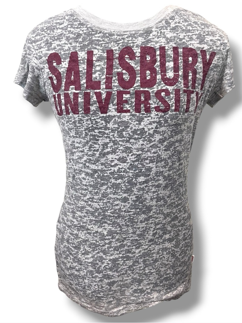 Soffe Gray Burnout Tee with Maroon Salisbury University Print